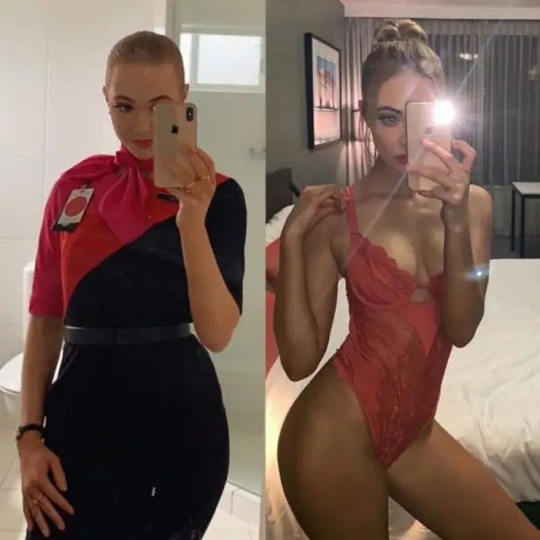 Красивые стюардессы в форме и без нее