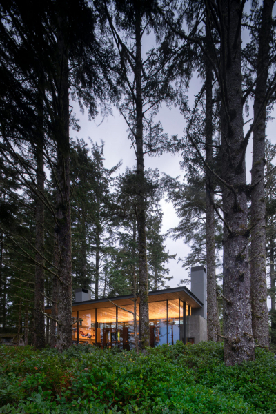 Пляжный дом для отдыха на лесистом берегу в Канаде